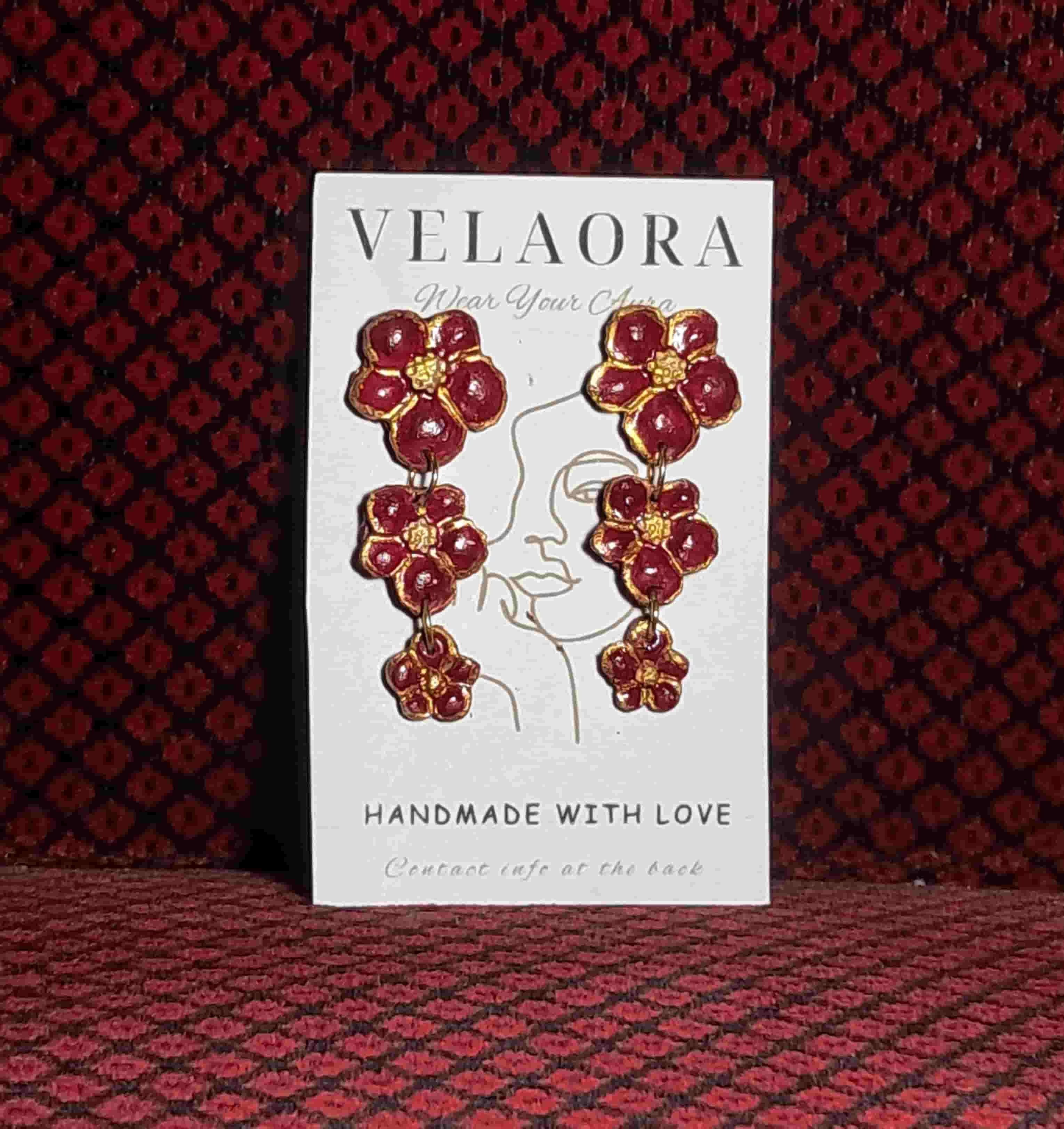 tri-layer red garden by Velaora Jewels